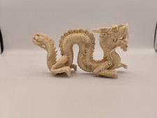 Dragon Miniature Sculpté Main en Bois d'Élan - Œuvre d'Art Fantastique Unique