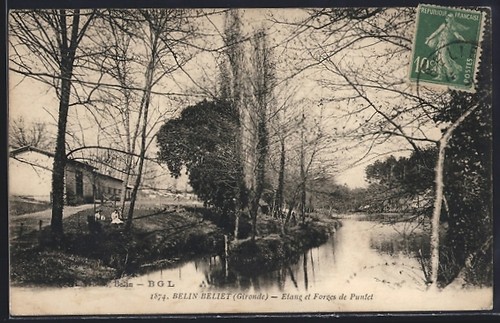Cpa belin béliet - cpa, Étang