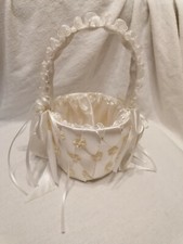 Petit Panier de Mariage ou Baptème avec noeuds et fleurs