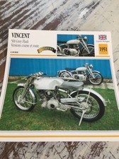 Vincent 500 Grey Flash course et route 1951 Carte moto Collection Atlas UK