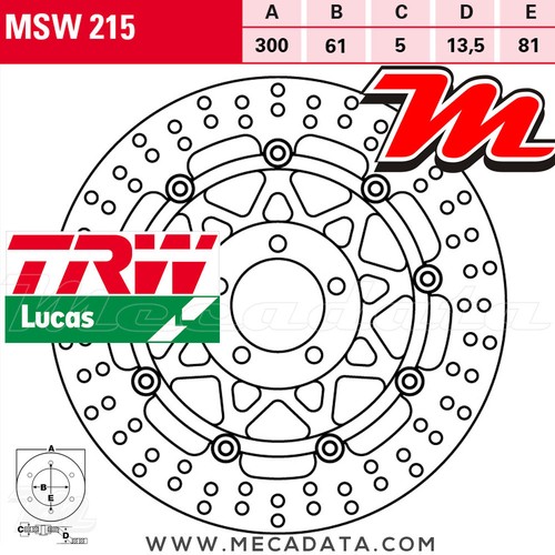 Disque frein avant - disque, trw