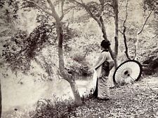 JAPON Un soleil d’automne La Femme à l'Ombrelle 1896 Photo Stereo Vintage 