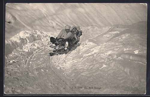 Carte postale partie - , luge