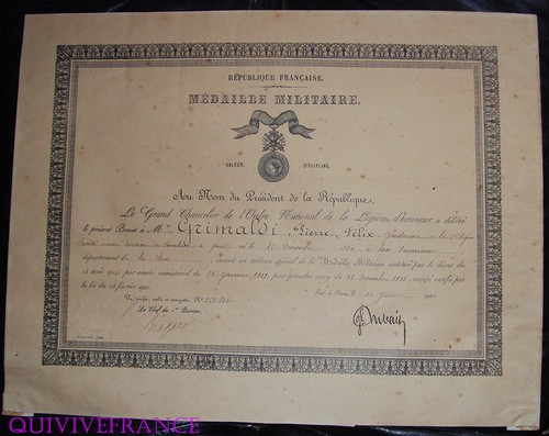 Diplome medaille militaire - ,
