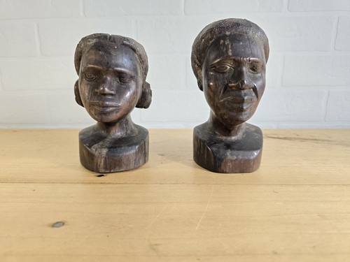 Buste africain couple bois - buste,