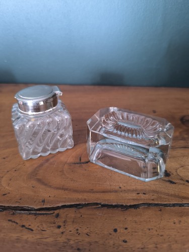 Ancien encrier verre - en,
