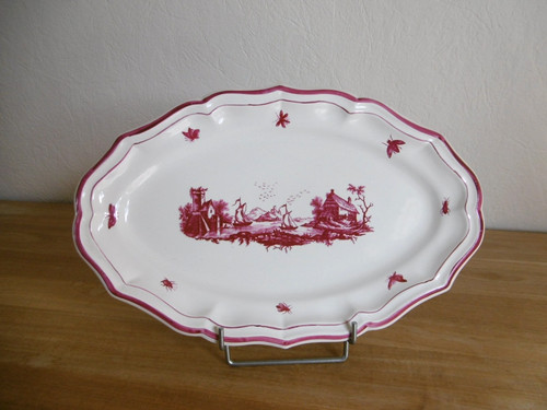Plat ovale faience gien decor - plat,