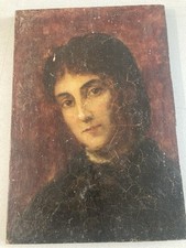 Belle Peinture Huile Bois Portrait XIXe Femme Buste Art 1850 A Identifier Ancien