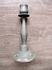 bougeoir porte bougie ancien en étain objet stable éclairage cire parafine mèche
