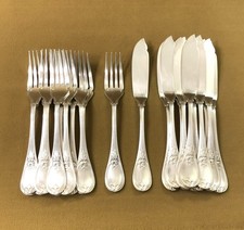 ménagère 12 couverts à poisson CHRISTOFLE modèle TRIANON métal argenté Couteaux