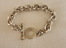 Imposant bracelet AGATHA en plaqué argent gourmette maille jaseron