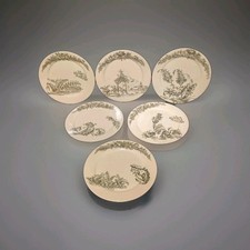 Rare Lot 6 assiettes Creil Montereau Service Tamatave Terre De Fer Fin 19e