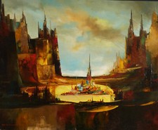 MARTIN-ROLLAND (1926-2015) HsT 50x61cm Années 60 Jeune Peinture Ecole de Paris