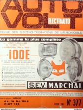 Autovolt 1967 # 377 Fiat 124 Pentalux Sev Marchal Alternateur Ami 6