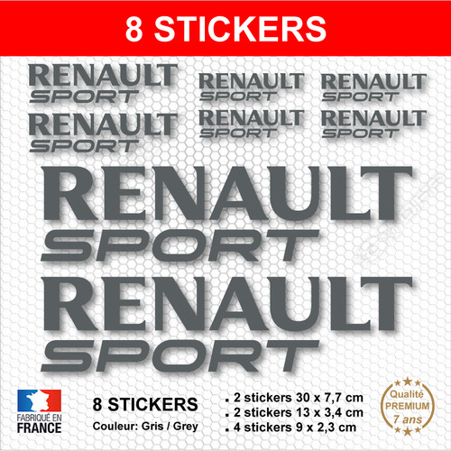 Stickers renault sport gris - sport, rs