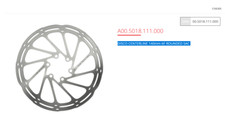 Disque Sram Centerline 1-Pièce DISQUE CENTERLINE 140Mm 6F ROUNDED Sac