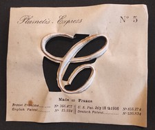 Broderie lettre brodée " C " Plumetis-Express N°5  mercerie monogramme initiale