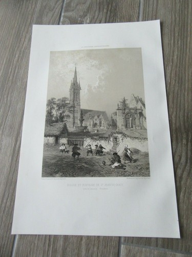 Gravure 1867 eglise saint jean - 1867,