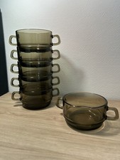 Lot 6 Bols / Tasses Double Anses ARC France Rare Vintage