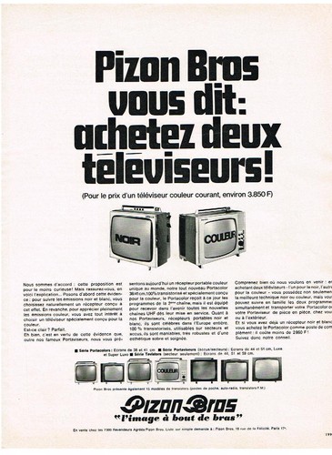 Publicite 1969 pizon bros - ,