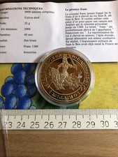 Jeton médaille Pièce cuivre doré Reproduction Franc A Cheval Jean II Le Bon