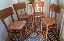 4 chaises bistrot Thonet made in czechoslovakia années 50/60