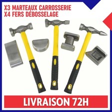 Kit Débosselage Carrosserie 3 Marteaux et 4 Fers Carrossier Bosses Auto Voiture
