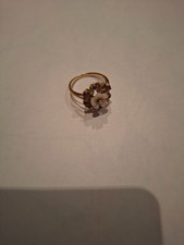 bague or jaune 18 carats pierres fines et nacre taille 52