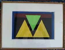 Jean Pons (1913-2005) Abstract Art Geometric Composition Gouache