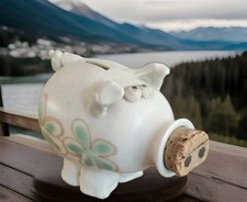 Tirelire céramique  cochon Jonas 1980 Jim Et polly Design Fabrication Artisanale