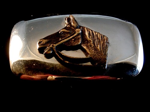 Horse belt buckle - two, tone