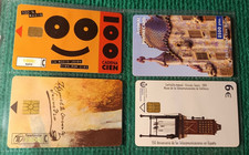 LOT 4 CARTES TÉLÉPHONIQUES ESPAGNE – PUCE & MAGNÉTIQUE – PUBLICITÉ, GAUDÍ, ART &