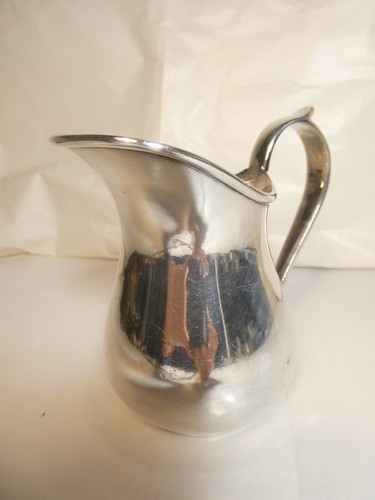 Pot lait métal argenté - pot,