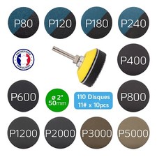 110 Disque abrasif 50mm Poncage Polissage Perceuse + 1 Plateau + Tampon Souple