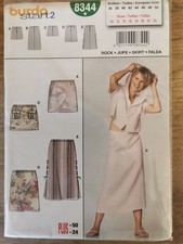 8344 PATRON BURDA VINTAGE  4 CREATIONS  JUPE LONGUE COURTE MI-LONG 38 AU 52
