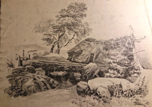 Ancien beau dessin - ancien, plomb