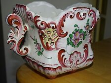 HENRI CHAUMEIL ANCIEN CACHE POT FAIENCE DECOR DE l'EST STRASBOURG