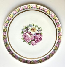 plat a tarte gateau en porcelaine de Limoges France Unique decor signé Raflin