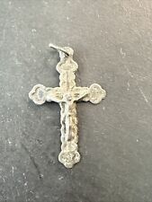 Ancien Pendentif En Argent Massif 925 Créateur Breloque Art deco nouveau croix