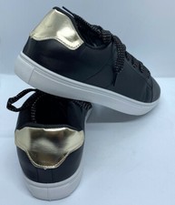 BASKETS FEMME  PU (SIMILI CUIR) DOS DORÉ BRILLANT T.40 LACETS PAILLETTES