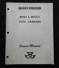 1962 Massey Ferguson MF65 & MF375 Outil Opérateurs Manuel Très Bonne Forme
