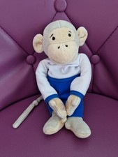Doudou Singe Popi Pantalon Bleu Ajena Nounours  22 Cm