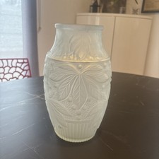 VASE ART DÉCO EN VERRE DÉPOLI MOULÉ SIGNÉ JOMA MONTFLEURI FRANCE