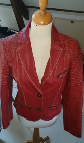 Redskins veste cuir rouge - veste,