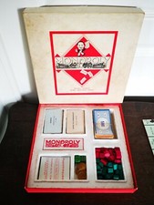 Ancien Vintage 1961 MONOPOLY Par MIRO Company / Parker 4 Pions Jeton Bois