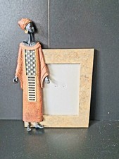 Cadre Photo en Pierre avec Statuette Africaine - Photo de 15cm x 11cm