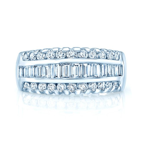 Bague diamant baguette - diamant, or