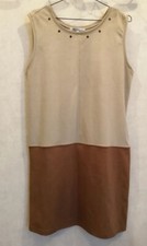 Robe marron et beige faux daim