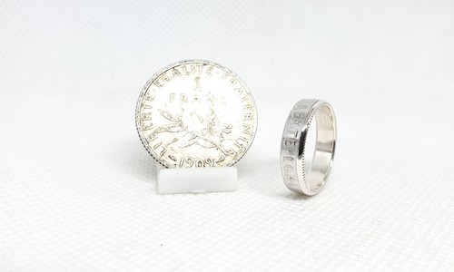 Bague pièce monnaie 1 - de,