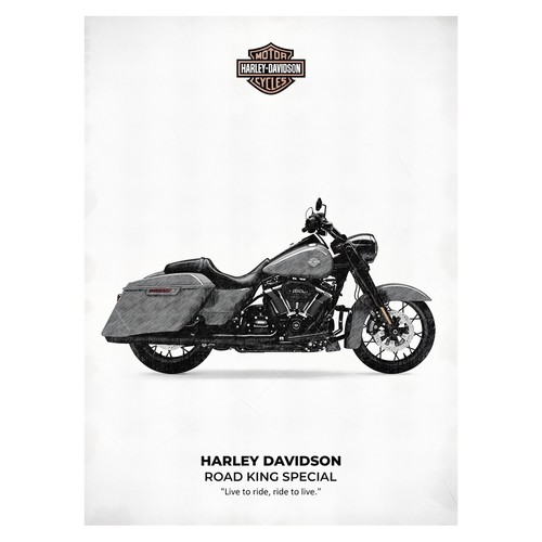 Affiche harley davidson road - davidson,